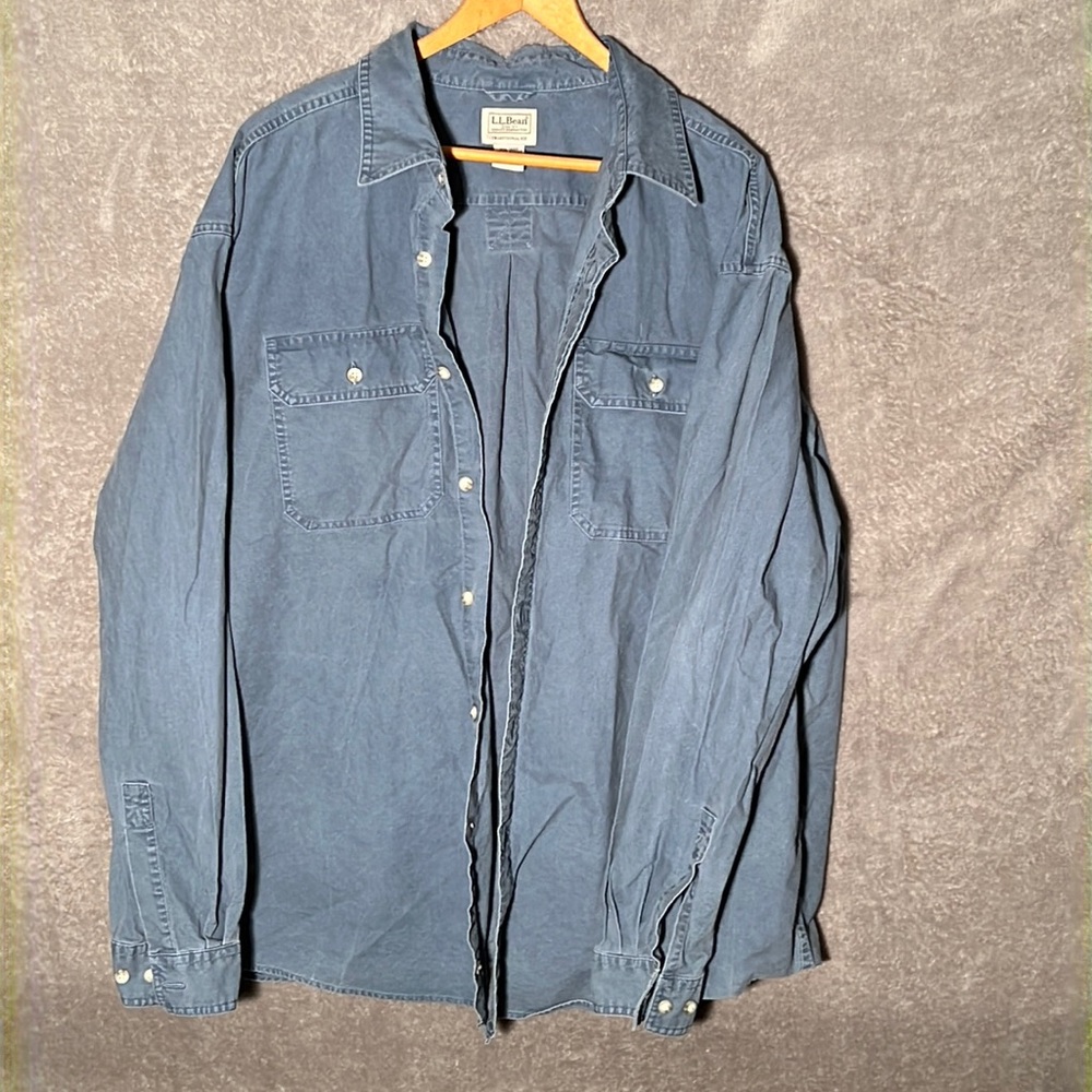 L. L. Bean Men’s Sunwashed Canvas Long Sleeve shirt. XXL